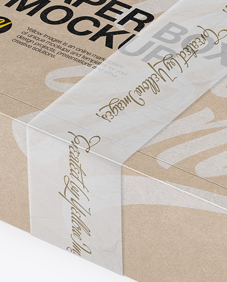 Download Kraft Box Mockup - Half Side View (High Angle Shot) in Box ... Yellowimages Mockups