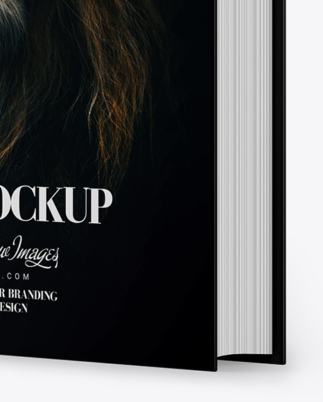 Book w  Glossy Cover Mockup   Half Side View PSD #1