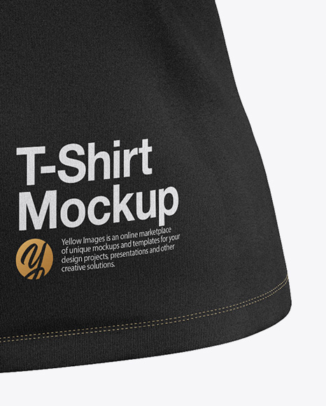 Download Woman S T Shirt Mockup Front View In Apparel Mockups On Yellow Images Object Mockups PSD Mockup Templates