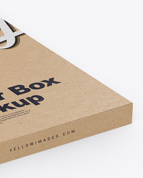 Kraft Box Mockup   Half Side View PSD #1