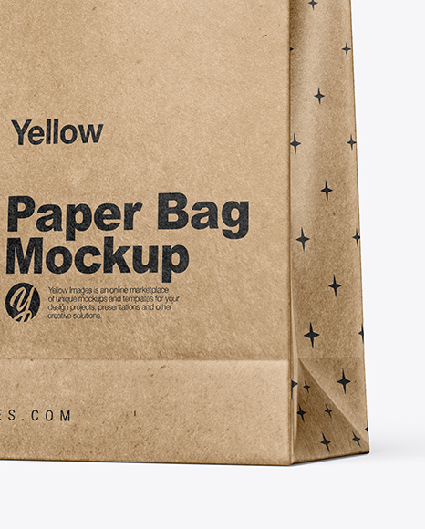 Download Kraft Paper Shopping Bag Mockup Half Side View Hero Shot In Bag Sack Mockups On Yellow Images Object Mockups PSD Mockup Templates