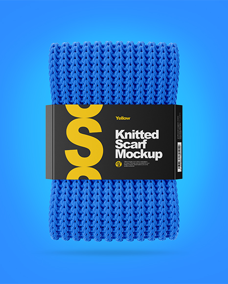 Knitted Scarf With Paper Label Mockup In Apparel Mockups On Yellow Images Object Mockups