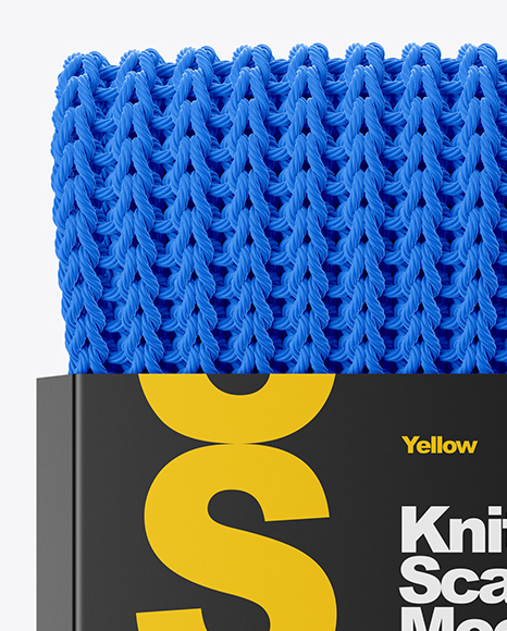 Knitted Scarf With Paper Label Mockup In Apparel Mockups On Yellow Images Object Mockups