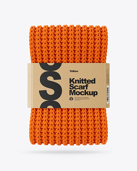 Download Knitted Scarf With Paper Label Mockup in Apparel Mockups ...