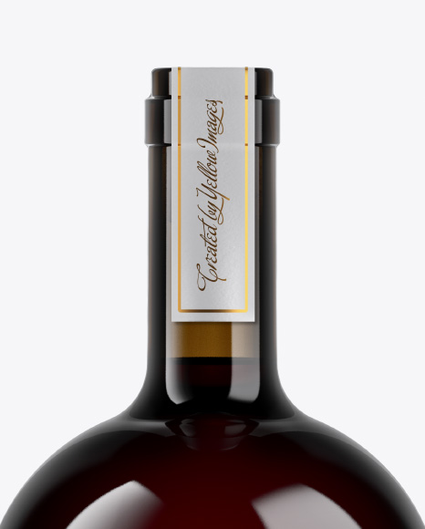 Dark Glass Bottle with Red Drink Mockup Dark Glass Bottle with Red Drink Mockup