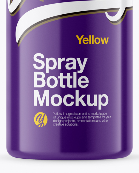 Glossy Spray Bottle With Transparent Сap Mockup Glossy Spray Bottle With Transparent Сap Mockup