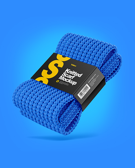 Download Knitted Scarf With Paper Label Mockup Half Side View In Apparel Mockups On Yellow Images Object Mockups