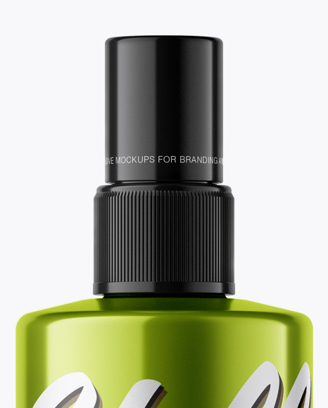 Metallic Spray Bottle Mockup PSD #2