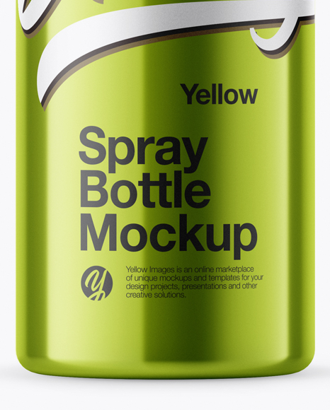 Metallic Spray Bottle Mockup PSD #1