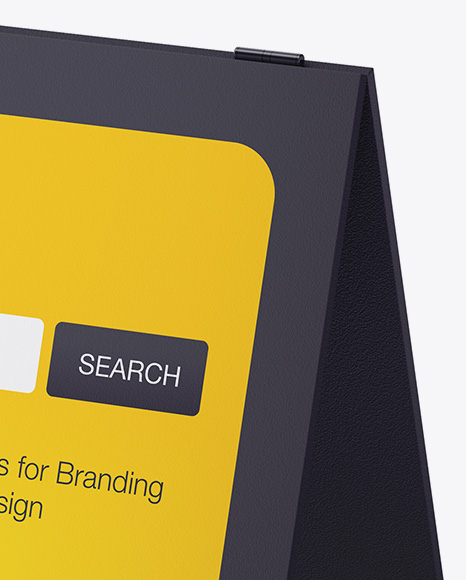 Pavement Sign Outdoor Advertising   Half Side View (High Angle Shot) PSD #1