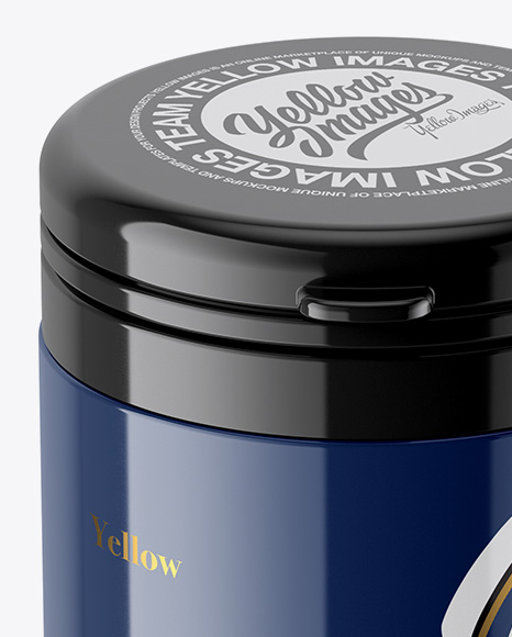 Glossy Plastic Jar Mockup   Front View (High Angle Shot) PSD #3