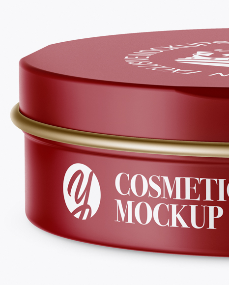 Matte Cosmetic Jar Mockup (High Angle Shot) PSD #3