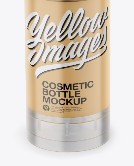 Cosmetic Bottle Mockup Front View High Angle Shot In Bottle Mockups On Yellow Images Object Mockups
