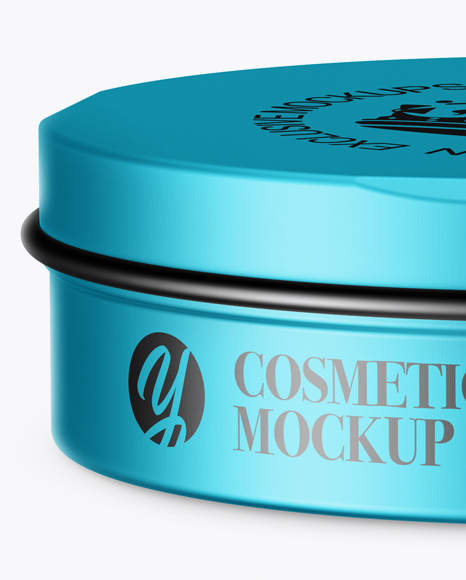 Textured Metallic Cosmetic Jar Mockup (High-Angle Shot) Textured Metallic Cosmetic Jar Mockup (High-Angle Shot)