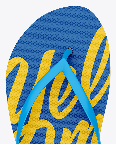 Download Flip Flops Mockup - Top View in Apparel Mockups on Yellow ...