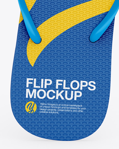 Flip Flops Mockup Top View In Apparel Mockups On Yellow Images Object Mockups