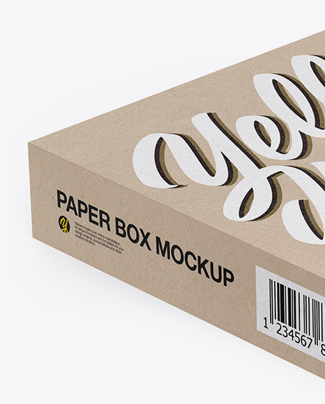 Kraft Slide Box Mockup - Half Side View in Box Mockups on ...