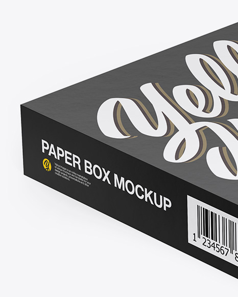 Paper Slide Box Mockup Half Side View In Box Mockups On Yellow Images Object Mockups