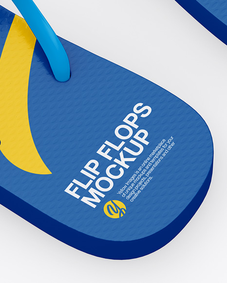 Download Flip Flops Mockup Half Side View High Angle Shot In Apparel Mockups On Yellow Images Object Mockups PSD Mockup Templates