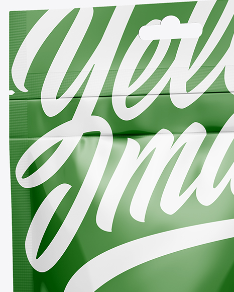 Glossy Stand Up Pouch Mockup   Half Side View PSD #2