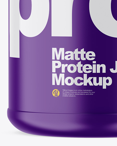 Matte Protein Jar Mockup PSD #4