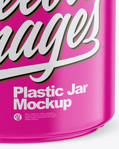 Glossy Plastic Jar Mockup (High Angle Shot) PSD #4