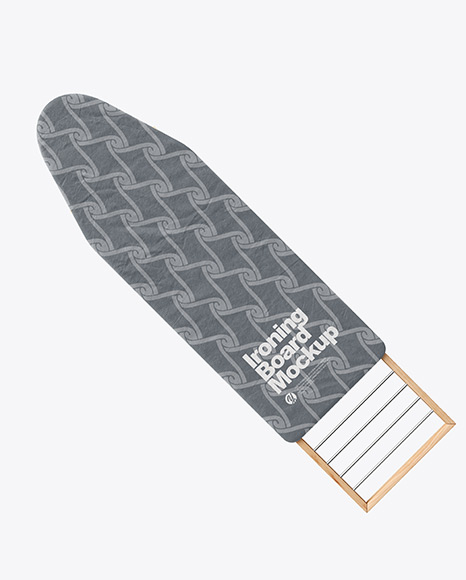 Wooden Ironing Board with Iron Mockup PSD #2