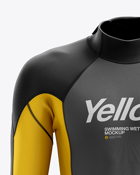 Download Men S Full Wetsuit Mockup Front View In Apparel Mockups On Yellow Images Object Mockups