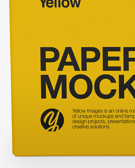 Paper Box Mockup   Front View (High Angle Shot) PSD #1