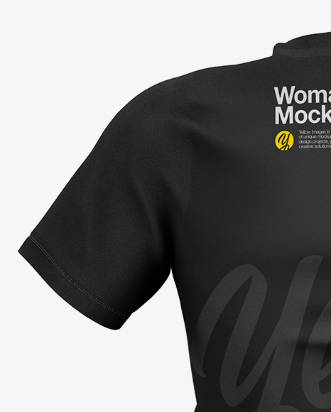 Download Woman S T Shirt Mockup Back View In Apparel Mockups On Yellow Images Object Mockups