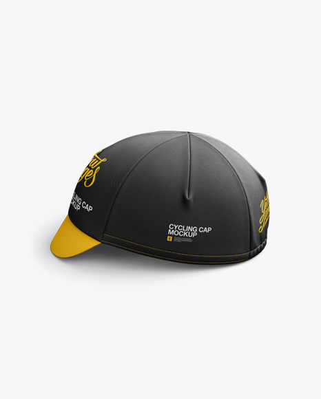 Download Cycling Cap Mockup - Left Side View in Apparel Mockups on Yellow Images Object Mockups