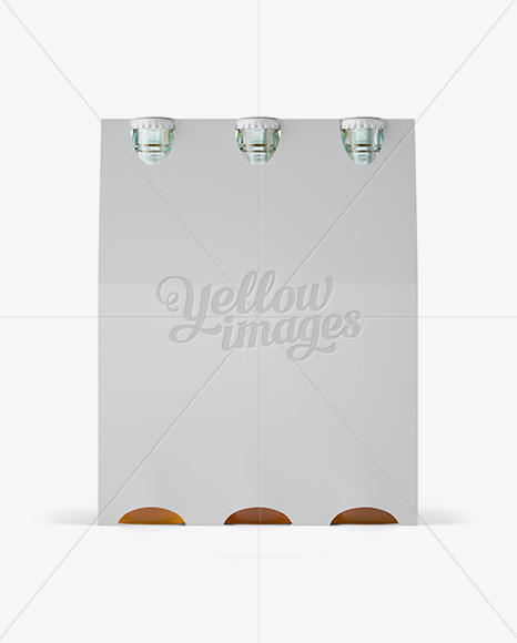 White Paper 6 Pack Clear Bottles Carrier Mockup PSD #1