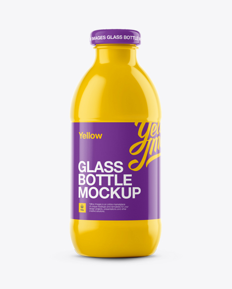 Glass Bottle Mockup on Yellow Images Object Mockups