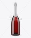 Dark Red Champagne Bottle HQ Mockup - Front View on Yellow Images