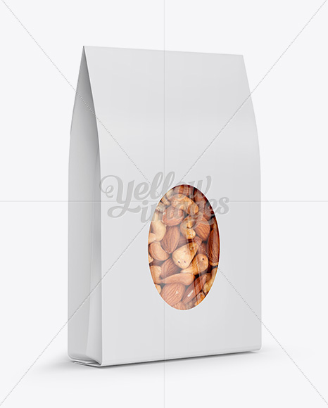 Download Paper Bag W Window Mockup Front View In Pouch Mockups On Yellow Images Object Mockups