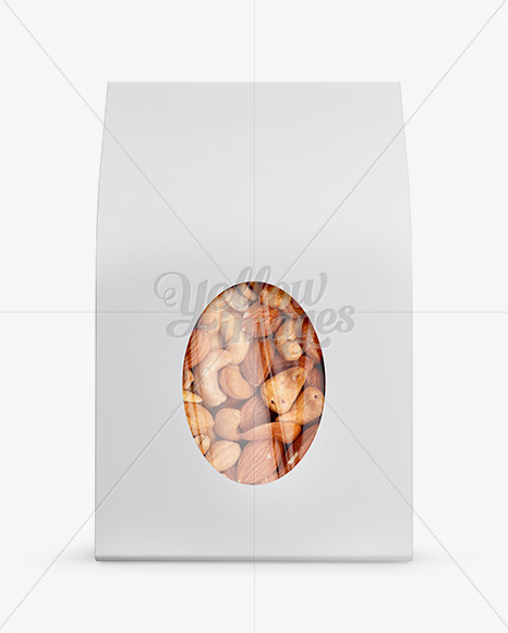 Download Paper Bag With Window Mockup Half Side View In Pouch Mockups On Yellow Images Object Mockups Yellowimages Mockups