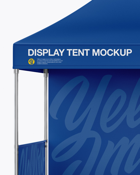 Display Tent Mockup Front View In Outdoor Advertising Mockups On Yellow Images Object Mockups