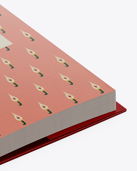 Opened Book W  Metallic Cover Mockup   Half Side View PSD #7
