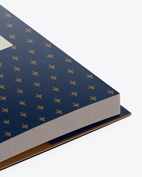 Opened Book W  Leather Cover Mockup   Half Side View PSD #7