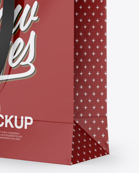 Glossy Bag Mockup   Half Side View PSD #1