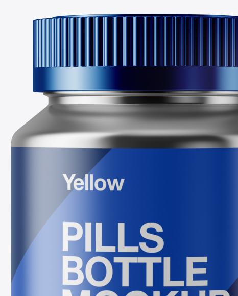 Metallic Pills Bottle Mockup In Bottle Mockups On Yellow Images Object Mockups