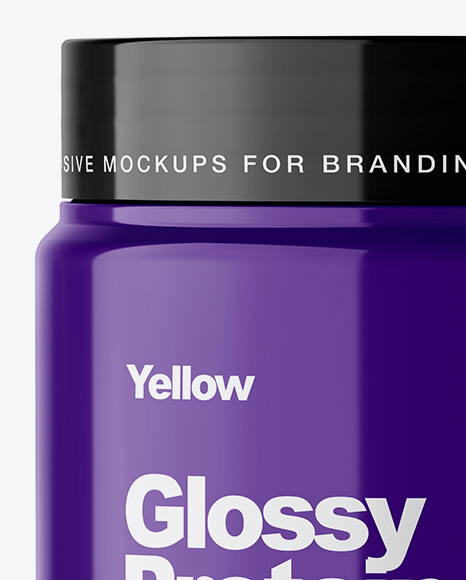 Glossy Protein Jar Mockup