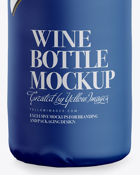 Wine Bottle in Matte Paper Wrap W  Label Mockup PSD #6