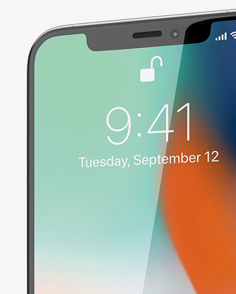 Apple iPhone X Mockup - Half Side View