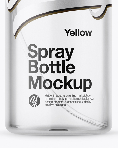 Opened Clear Spray Bottle With Transparent Сap Mockup PSD #1