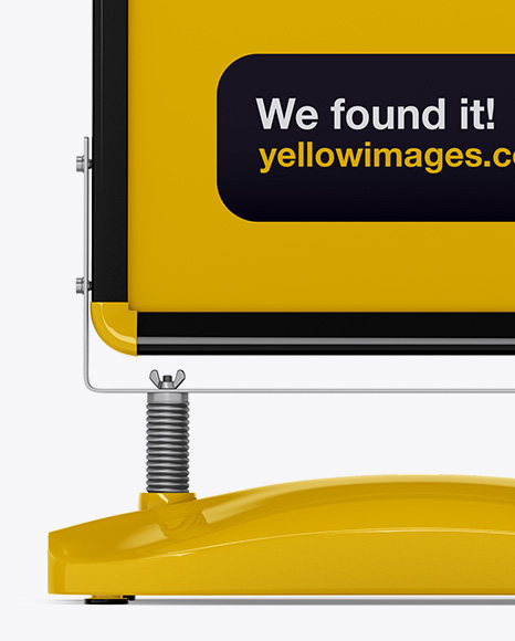 Glossy Pavement Stand Mockup   Front View PSD #2