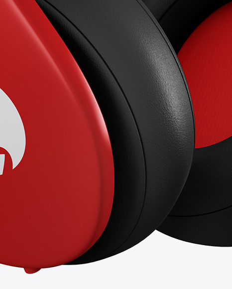 Glossy Headphones Mockup - Half Side View