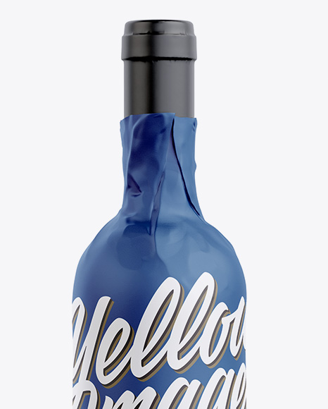 Download Wine Bottle In Matte Paper Wrap In Bottle Mockups On Yellow Images Object Mockups