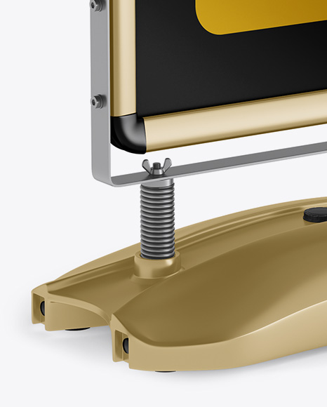 Metallic Pavement Stand Mockup   Half Side View PSD #2