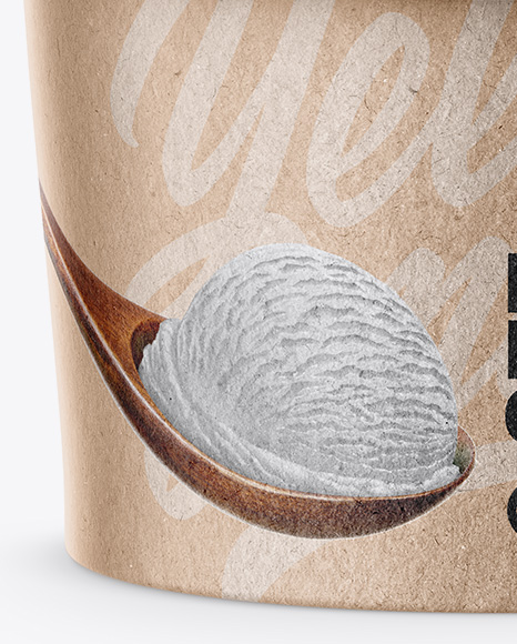 Kraft Ice Cream Cup Mockup Front View (High Angle Shot) PSD #5